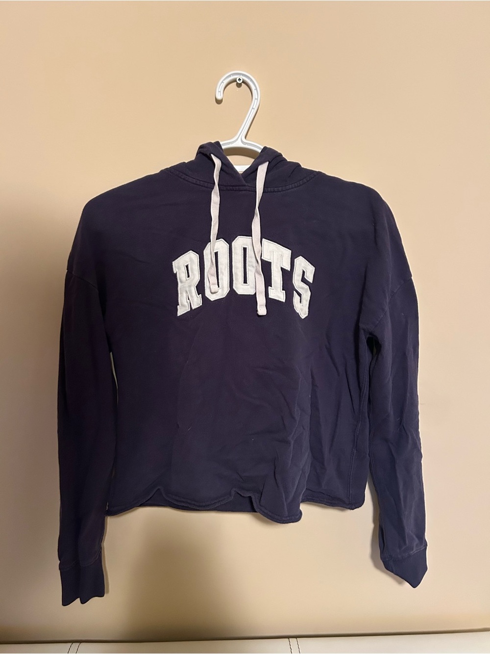 Roots Navy Blue Hoodie with White Logo